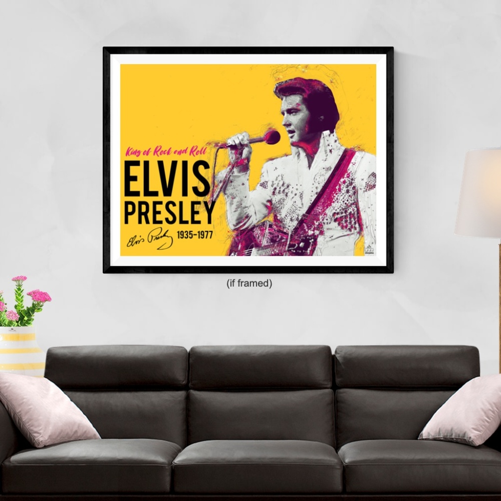 Elvis Presley Poster King of Rock and Roll (24x18)